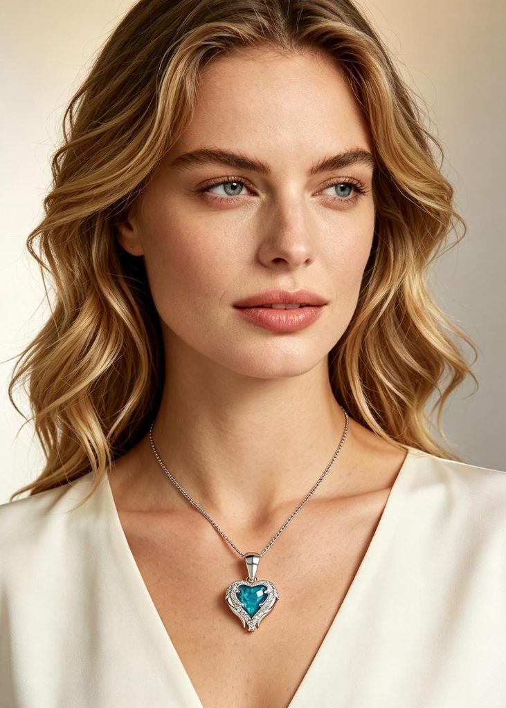 angel wing heart necklace