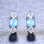 blue simulated opal drop earrings