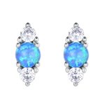 blue simulated opal crystal earrings