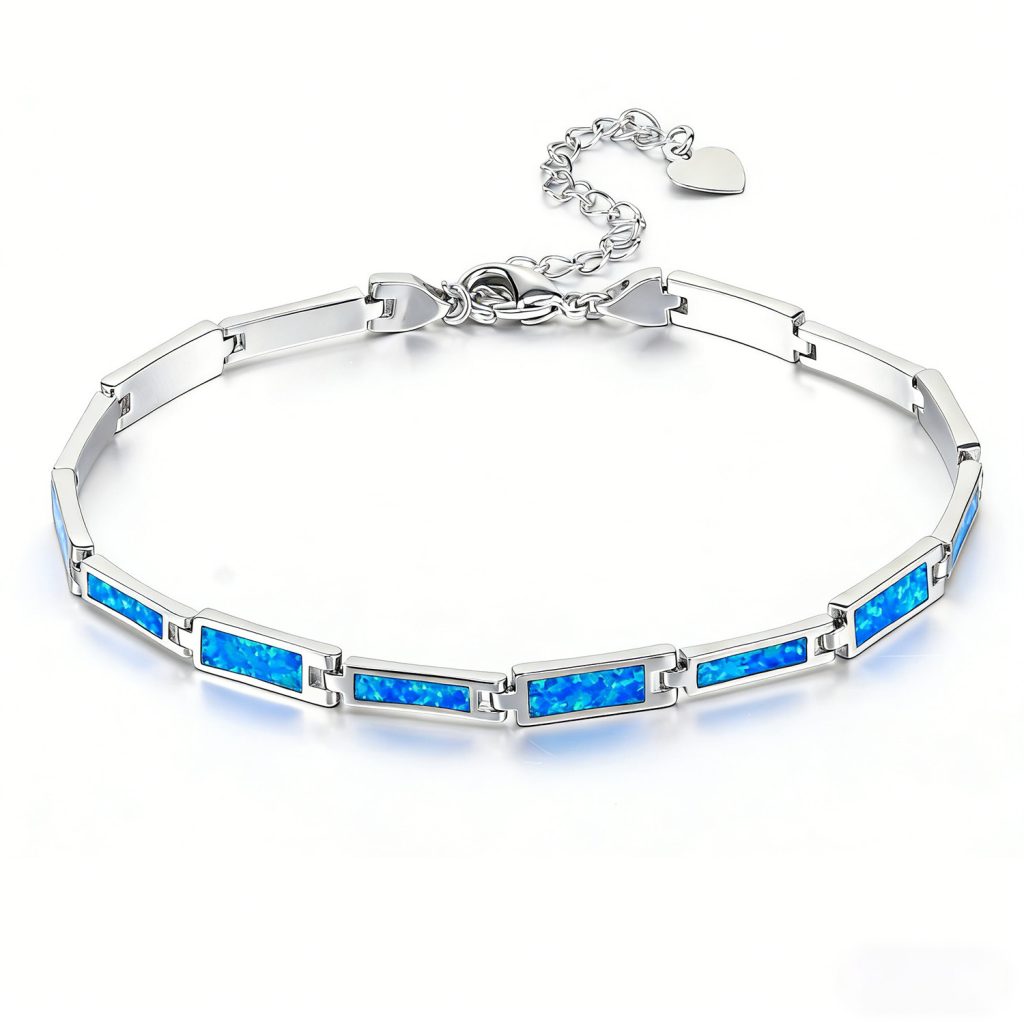 deep blue opal link bracelet