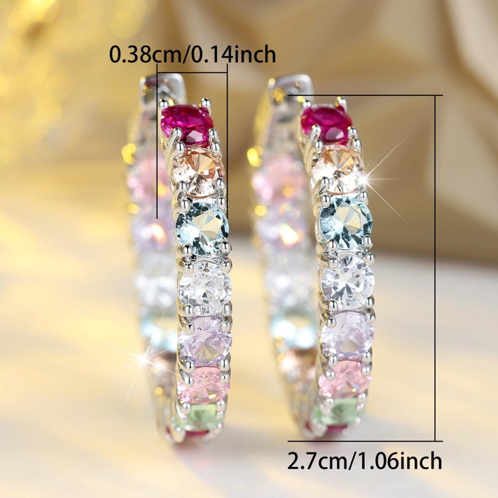 multicolor cz hoop
