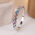 silver round multicolor crystal ring 02