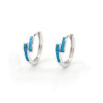 blue opal huggie earrings copper