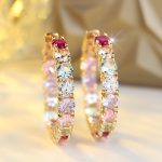multicolor cz earrings copper