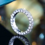 pave cubic zirconia eternity ring copper