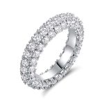 silver tone cz stackable band ring